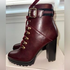 Burgundy Heeled Booties